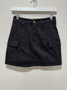 I Saw It First Black High Waist Cargo Mini Skirt Utility NWT Size S
